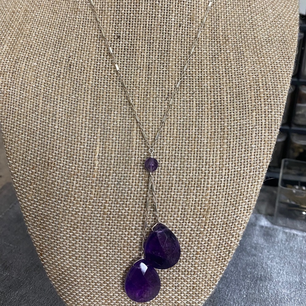 Necklace with Purple Jewels